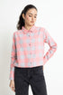 The Pink Boxy Crop Check Shirt